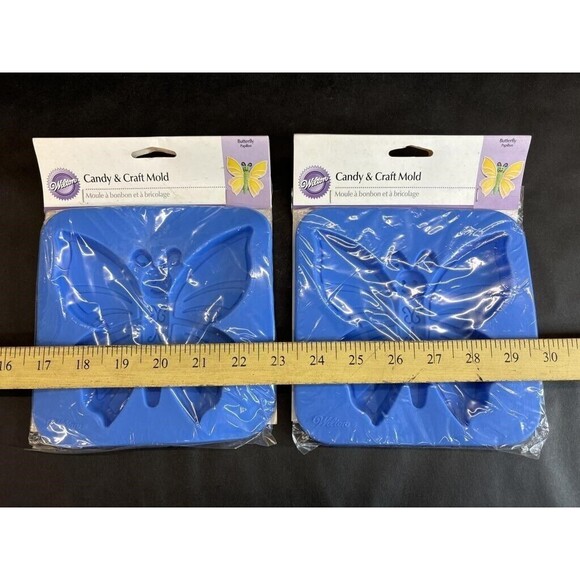 Wilton Silicone Butterfly Candy & Craft Mold 2pc Set 2006 Bake/Confection Gift - Picture 4 of 5